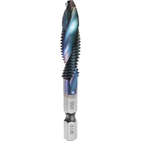 Foret et Taraud Combinés M10x1,5 Filetage 1/4" Queue Hex Hss4341 (1/5)
