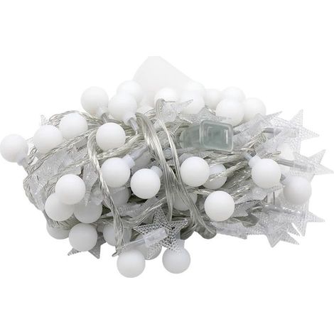 Guirlande lumineuse extérieure boules et étoiles, pour jardin terrasse tente de camping avec options solaire ou piles (1/5)