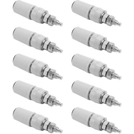 10 pièces Douilles Banane 4mm M5 Femelle en Cuivre Nickelé pour Équipements Électroniques Noires (1/5)