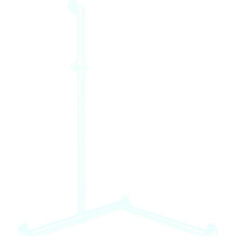 Duschhandlauf, Dm32/32,A1=1250, W1/ W2=765, re, chrom, signalweiß