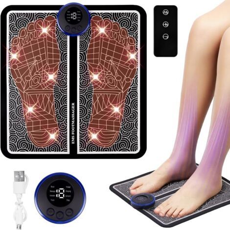 Massage des Pieds, Tapis Masseur Plantaire Electrique de Massage 8 Modes et 19 Intensités avec USB Télécommande et Affichage pour Soulager les Douleurs Musculaires et Favoriser la Circulation (1/5)