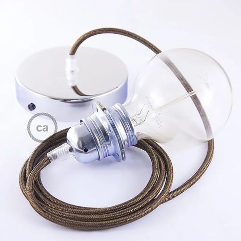 Lámpara colgante Creative Cables rl13 60W textil cobre (1/3)