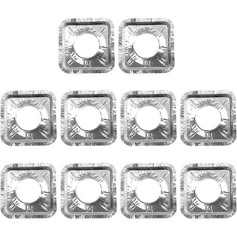 40 couvre-brûleurs de cuisinière en feuille d'aluminium résistante à la chaleur, couvre-fours à gaz, tapis de nettoyage anti-huile (carré) (1/5)