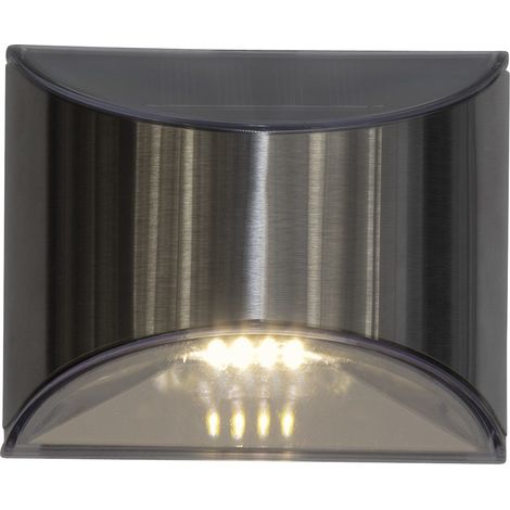 LED-Solar-Wandleuchte Wally 2 Stück Edelstahl warmweis LED Solarpanel (1/5)