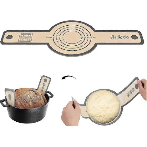 Pince à pain en silicone pour cocotte en fonte, revêtement antiadhésif et résistant à la chaleur avec longs manches.-AquaForge (1/5)