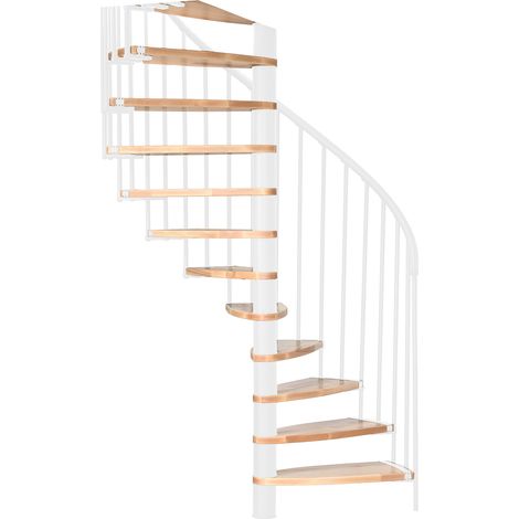 Minka Spindeltreppe Luna 38 - 305,5cm Geschosshöhe Buche Weiß