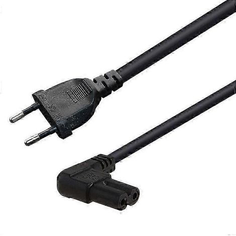 Câble d'alimentation secteur coudé EU Euro AC de 5 m (prise UE) vers figure 8 C7 pour TV, imprimantes, appareils photo, PS3. (1/5)