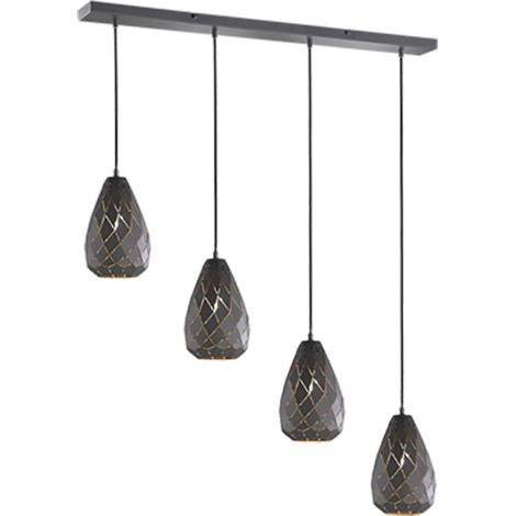 Suspension metal anthracite 4xe27 max 42w - trio - onyx (1/3)