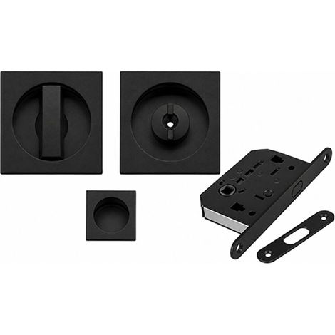 SERRATURA PORTA SCORREVOLE KIT QUADRO NERO