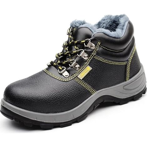MINKUROW Zapatos de trabajo Hombres Botas de seguridad Punta de acero Invierno Forro cálido Zapato de seguridad EU 46 (1/5)