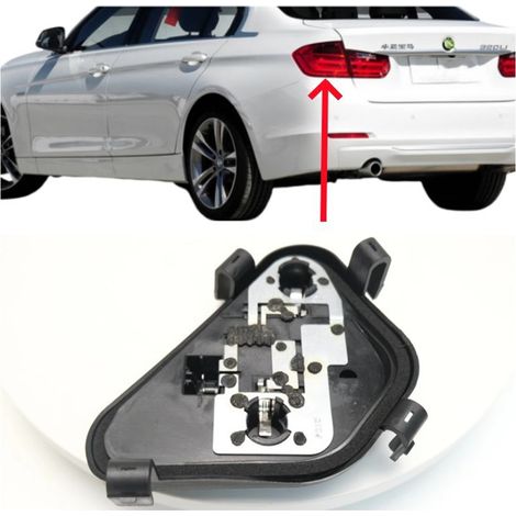 Support de Feu Arrière Gauche Extérieur pour BMW Série 3 F30 F35 – Platine de Feu et Douille de Lampe Arrière 1 Pièce, Noir (1/2)