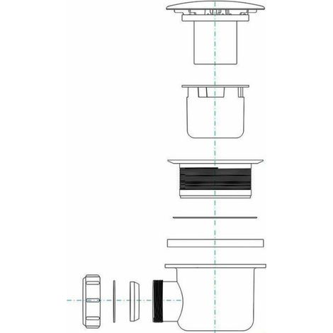 Bonde Douche 90/115mm Chromé, Remplacement Siphon Rapide, Couvercle Universel (1/5)