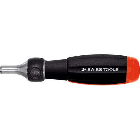 PB Swiss Tools Poignée à cliquet“Insider Pro Ratchet” avec embouts 1/4 pouce avec aimant, Longueur lame: 30 mm