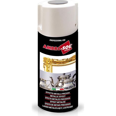 Smalto Vernice Bomboletta Spray AMBRO-SOL Tipo Metalli Preziosi – SPECCHIANTE ARGENTO (1/2)