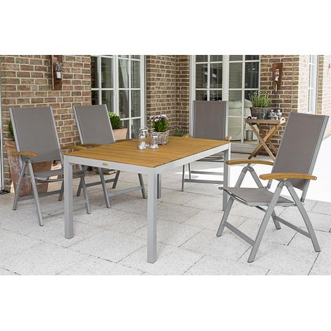 Naxos Set 5tlg 4 Sessel Tisch 150x90cm