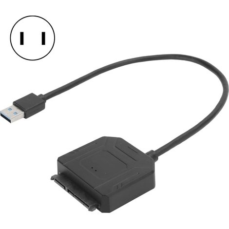 Câble adaptateur SATA pour disque dur 2.5/3.5 pouces SSD/HDD, avec bloc d'alimentation 12V/2A prise US 100-240V (1/5)