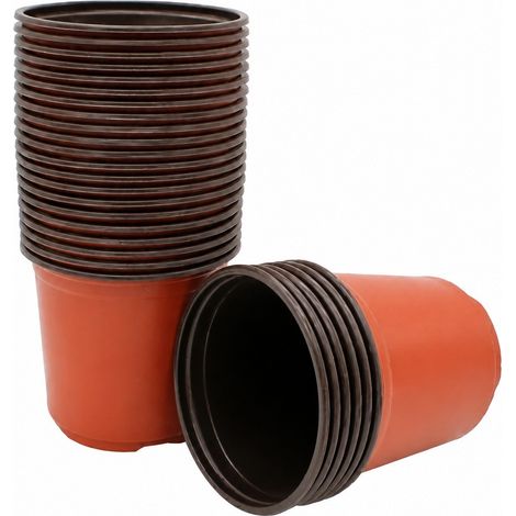 100 pots de fleurs en plastique, conteneurs de pépinière pour semis en extérieur (1/4)