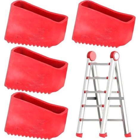 4 Pieces Ladder Foot Covers, Rubber Ladder Feet, for Stairs Non-Slip Rubber Covers, Ladder Protection Pad for Telescopic Ladders (1/5)
