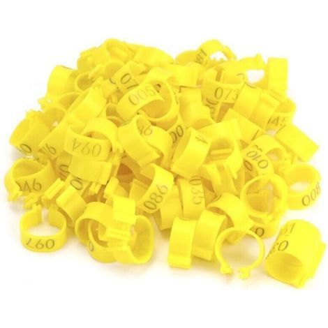 Packung mit 100 Geflügelbeinringen – 16 mm, mehrfarbig – Für Hühner, Enten, Gänse und Tauben – Zucht und Kennzeichnung