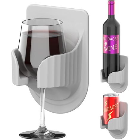 Porte-Verre à Vin, Porte-Boissons, Porte-gobelet Mural en Silicone pour Salle de Bain/RV/Camion, Bière/Vin/Cadeau Anniversaire. (1/5)
