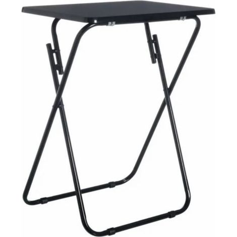 Table pliante - JUANIO - Pliante - Noir - MDF & métal - Carrée 48x38x65 cm (1/4)