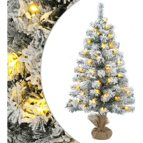 vidaXL Mini albero di Natale innevato 90 cm 50 LED Bianco caldo PVC (1/5)