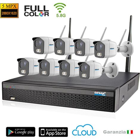 Kit videosorveglianza wireless 8 telecamere 5MPX full (1/4)