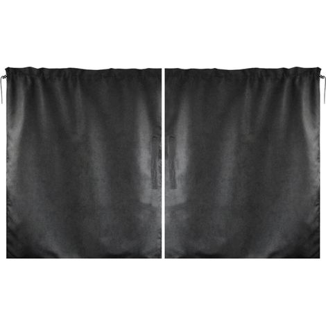 Rideau De Protection Solaire Pour Voiture - Rideau De Séparation Avant Arrière - Tissu Pongée Noir - Blocage 99 % UV - 2 Pièces (1/5)