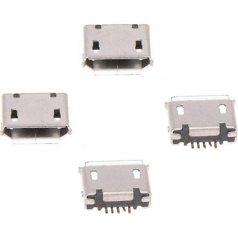Lot de 10 connecteurs micro USB type B à 5 broches, coudés à 180°, pour soudure CMS (FFY) (1/3)