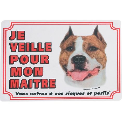 Panneau portail American Staffordshire Terrier chien - Flamingo