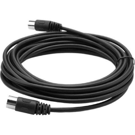 1 adaptateur de câble audio DIN mâle-mâle, 8 broches, 5 m, noir, PVC, pour vidéosurveillance et systèmes audio/vidéo (1/5)