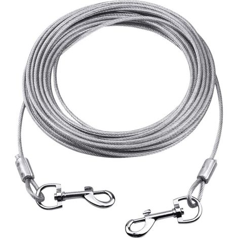 RHG Câble d'attache pour Chiens jusqu'à 80 kg, 10M (Blanc), Animaux de Compagnie Plomb pour Chiens de Petite, Moyenne ou Grande Taille (Blanc, 10M) (1/5)