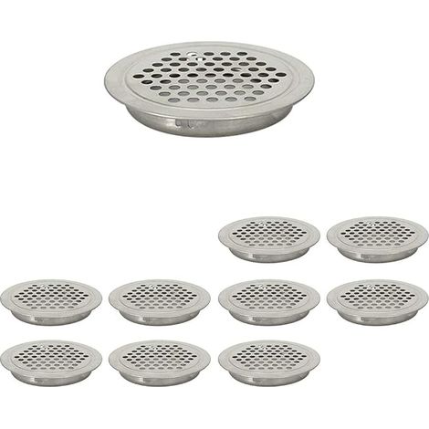 10 Pack 19mm Stainless Steel Flat Circular Vent Cover for Cabinet Bathroom Office Kitchen (1/5)
