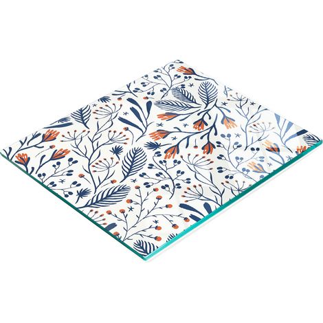 Multifunktionales Küchen-Dekorationsglasbrett mit Kräuter- und Beerenmotiv, 60 x 52 cm (1/5)