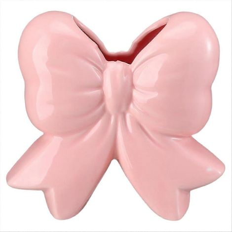 Vase en céramique rose, petit vase, porte-stylo, porte-pinceaux de maquillage, design contemporain, cadeau décoratif pour femme, idéal pour la maison ou le bureau. (1/5)