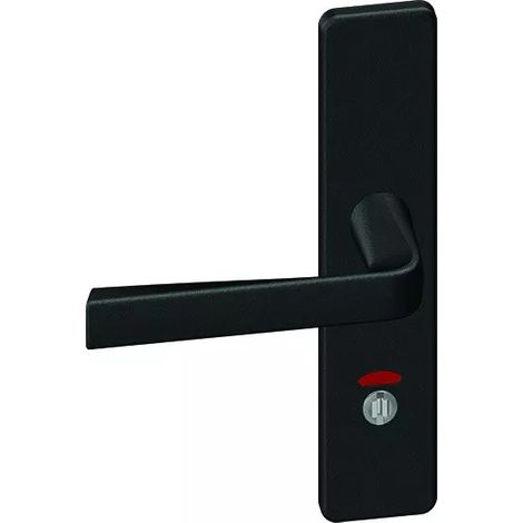 Ensemble sur plaque Kaza - Noir Basalt - Plaque 190 x 42 mm - entraxe de fixation 165 mm - Condamnation avec voyant