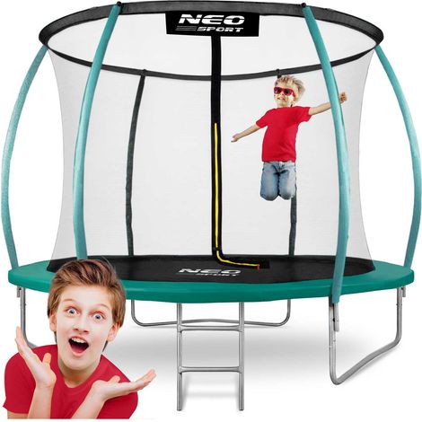Cama elástica de jardín perfilada de 312 cm con red interior Neo-Sport