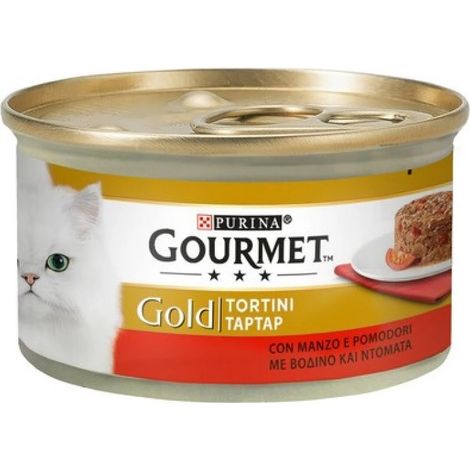 Gourmet Gold Gatto, Tortino Lattina 85gr - Manzo e Pomodori