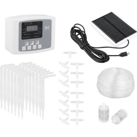 1 dispositif d'arrosage automatique, solaire et double pompe, système d'irrigation intelligent pour jardin et potager