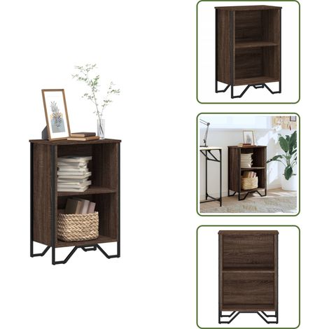 Libreria con scomparti - vidaXL Libreria Rovere Marrone 50x31x74,5 cm in Legno Multistrato - Libreria con piedini in metallo
