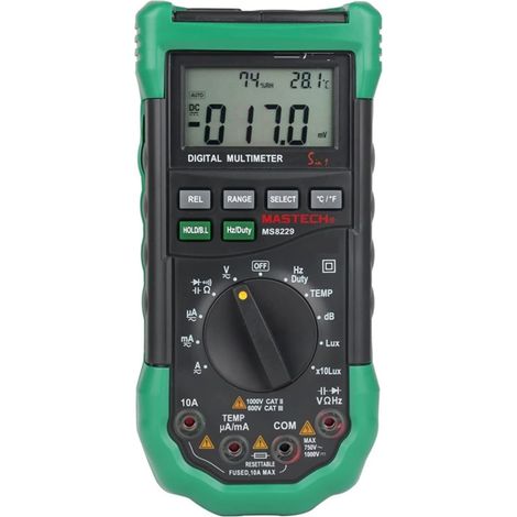 MS8229 5 In1 Gamme Automatique multimètre numérique Multifonction Lux Niveau sonore température humidité testeur mètre (1/5)