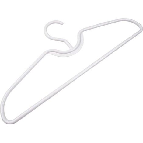Cintres en plastique antidérapants - Étagère de rangement pour penderie - Gain de place - Lot de 10 - Blanc (1/5)