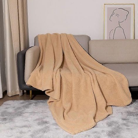Plaid pour canapé ou lit (130 x 180 cm), couverture ultra douce et moelleuse, plaid de luxe en flanelle (1/5)
