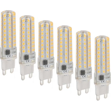Lot de 6 ampoules LED G9 dimmables 3W 270LM 72LED pour lampes de table, appliques murales et lustres, 220V (1/5)