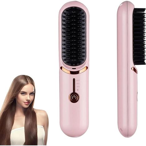 Brosse soufflante chauffante sans fil – 3 réglages de chaleur – Répartition uniforme de la chaleur – Pour cheveux fins, épais ou bouclés (1/5)