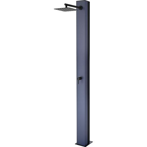 IMEX Ducha de piscina en acero 316 azul oceano y negro mate con capacidad de 39 litros y difusor anticalcareo PHOENIX