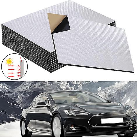 20 tapis insonorisants de 5 mm, 40 pièces 25 cm, autocollant, pour l&aposisolation thermique, la protection et la réduction du bruit (1/5)