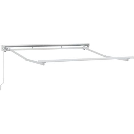 Store banne Auvent manuel Blanc 2.5 x 2 m Cadre en aluminium CFW12894 (1/5)