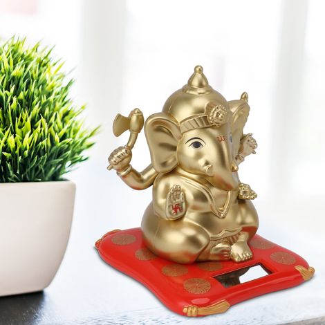 Statue de Ganesha Solar Powered [Ganesha Elephant God Statues ABS] [Figurine divine indienne élégante] (1/5)