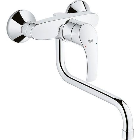Grohe – Mitigeur de cuisine monocommande 35mm – Finition chromée – Bec orientable 360° – Saillie 277mm – Limiteur de débit ajustable (1/4)